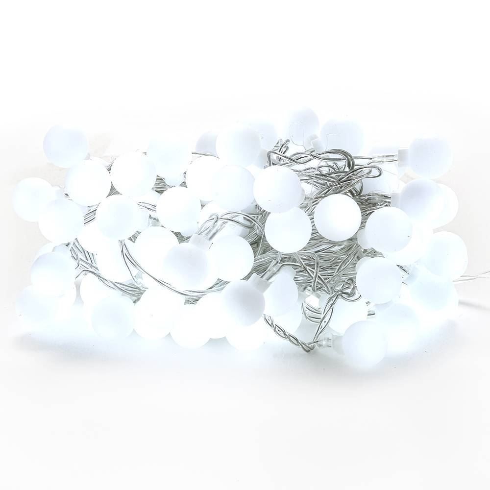 Pisca-Pisca De Natal Branco De Bolas 100 Leds 8 Funções 8M Havan Casa - 220V