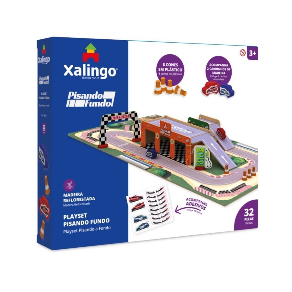 Jogo Playset Pista Pisando Fundo Xalingo 32 Peças