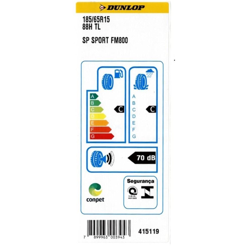 Pneu Dunlop Sp Sport Fm800 185/65 R15 - Preto