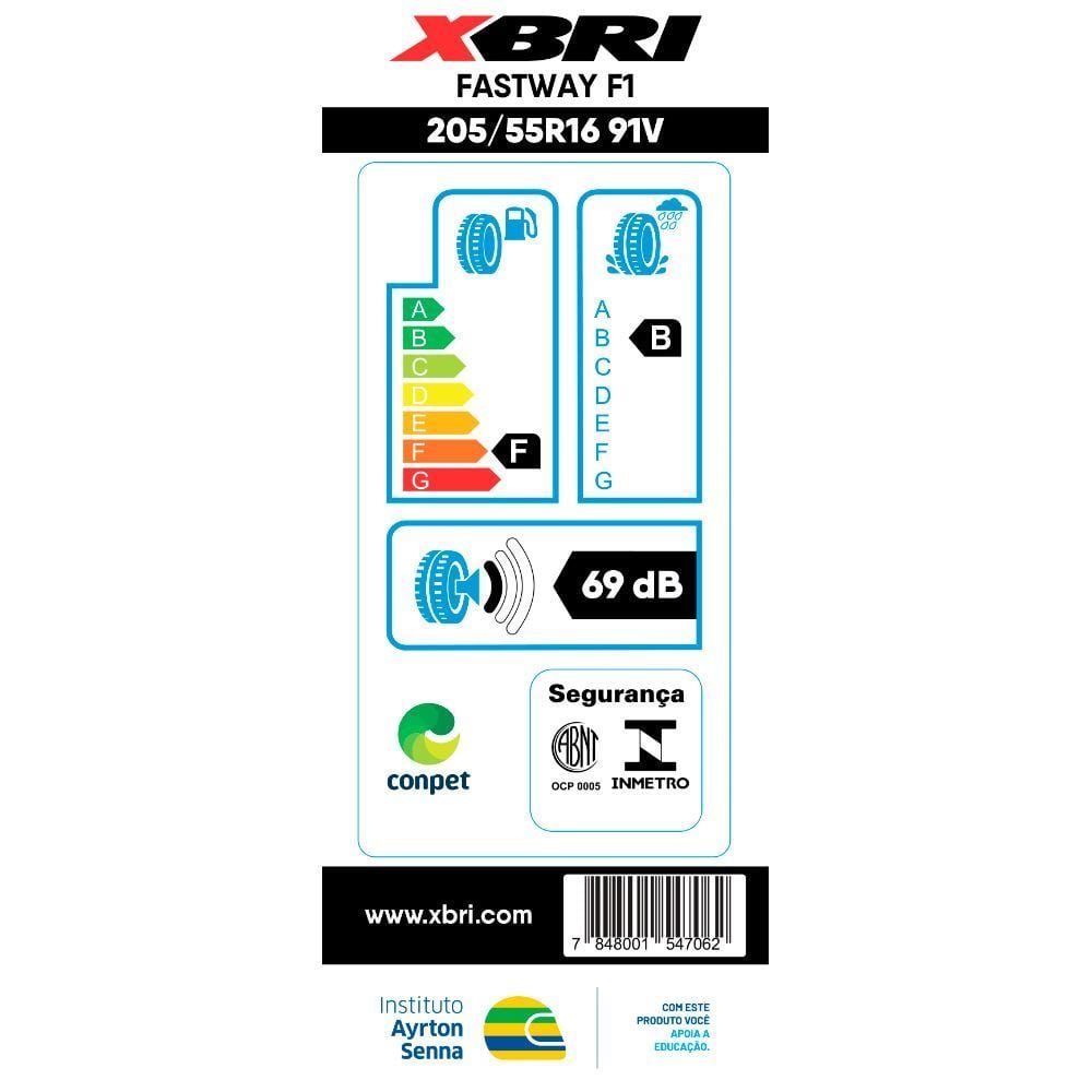 Pneu Fastway F1 Xbri 205/55 R16 91V - Preto