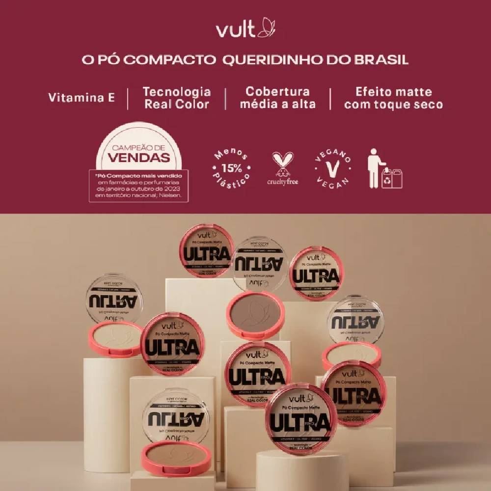 Pó Compacto Matte Ultrafino V440 Vult - Médio