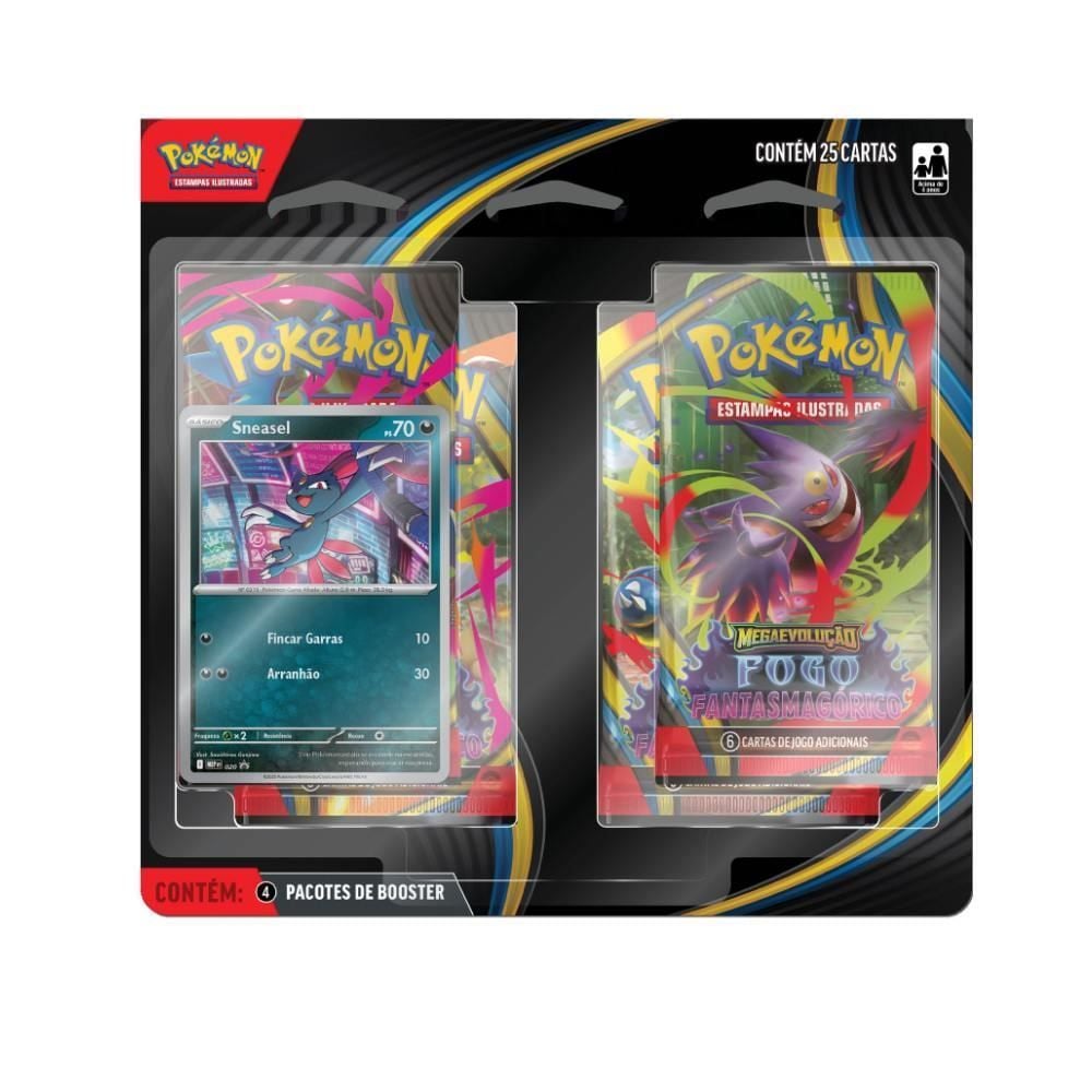 Pokémon Blister Quadruplo Fogo Fantasmagórico Me02 - 35678