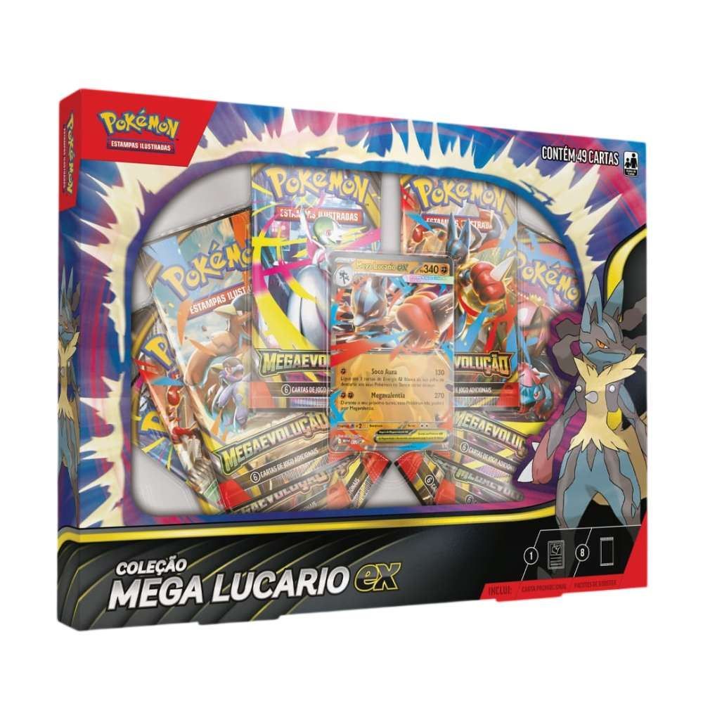 Box Pokémon Coleção Mega Lucario Ex Copag
