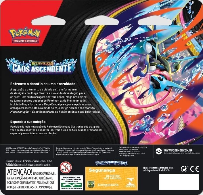  Pokémon Me04 - Blister Triplo Caos Ascendente  Copag