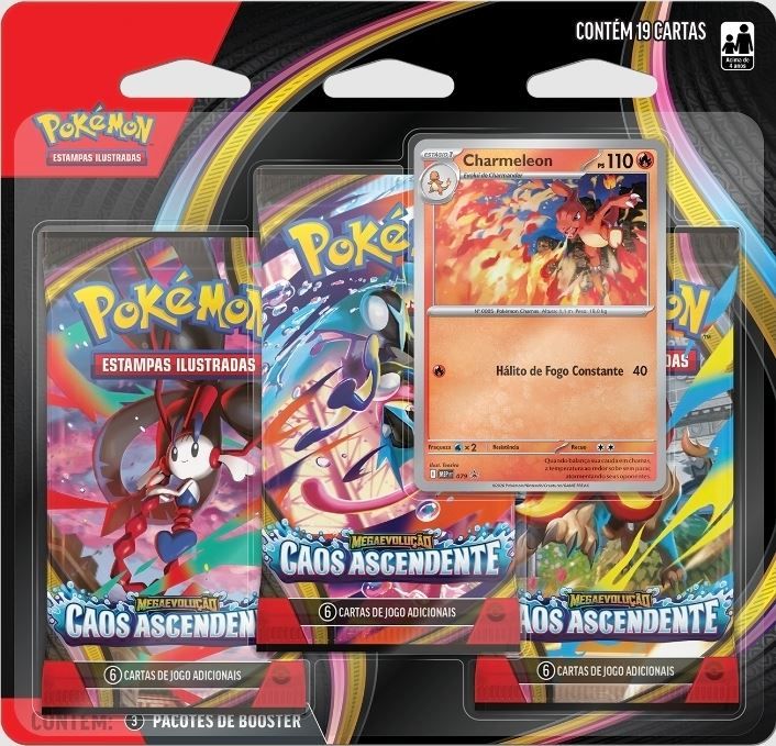  Pokémon Me04 - Blister Triplo Caos Ascendente  Copag