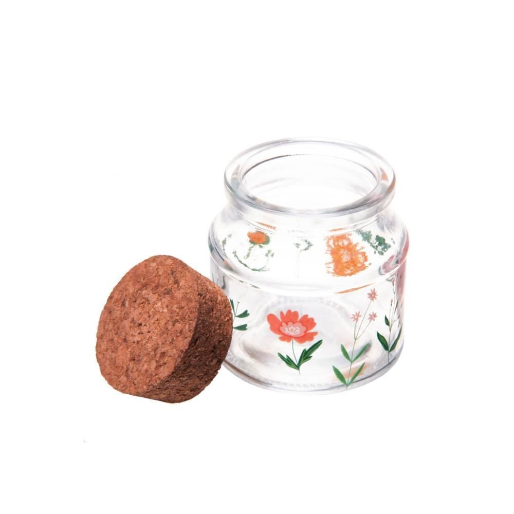 Porta Condimentos De Vidro Com Rolha Flora Lyor - 140ml