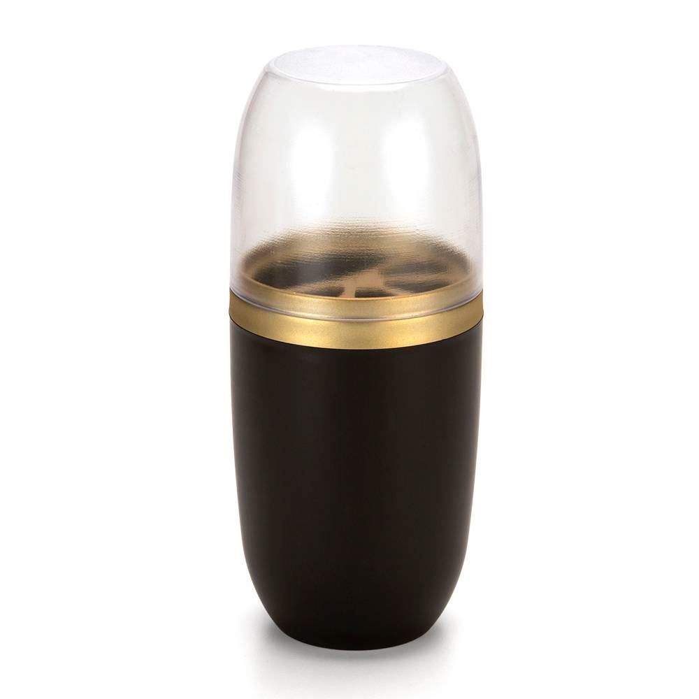 Porta Escova Dental Com Tampa Arthi 20,8Cm - Preto/Dourado 