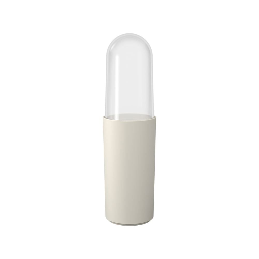 Porta Escova Dental Com Tampa Serene Coza 21Cm - Cinza Claro