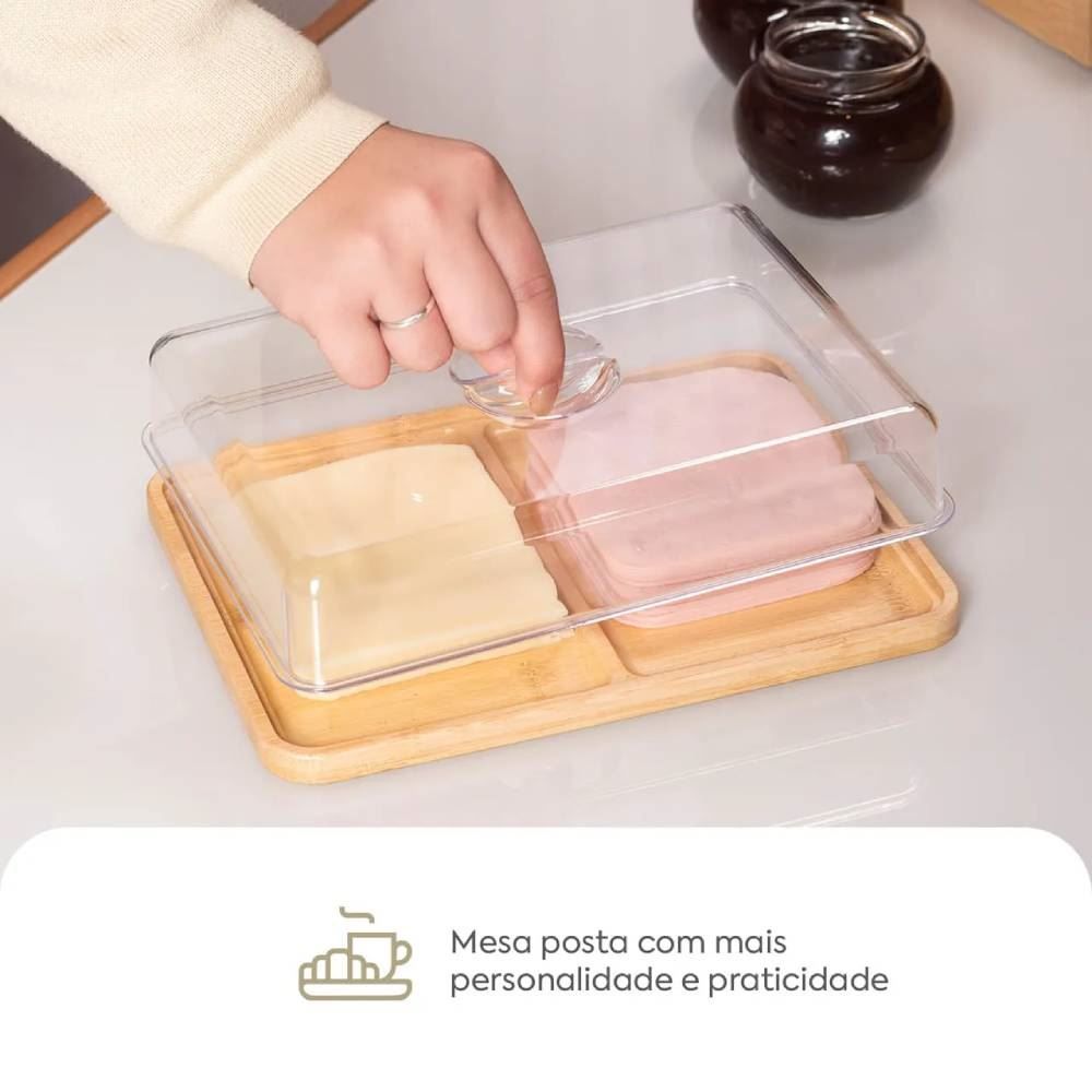 Porta Frios em Bambu Duplo Brisa 24Cm Coza