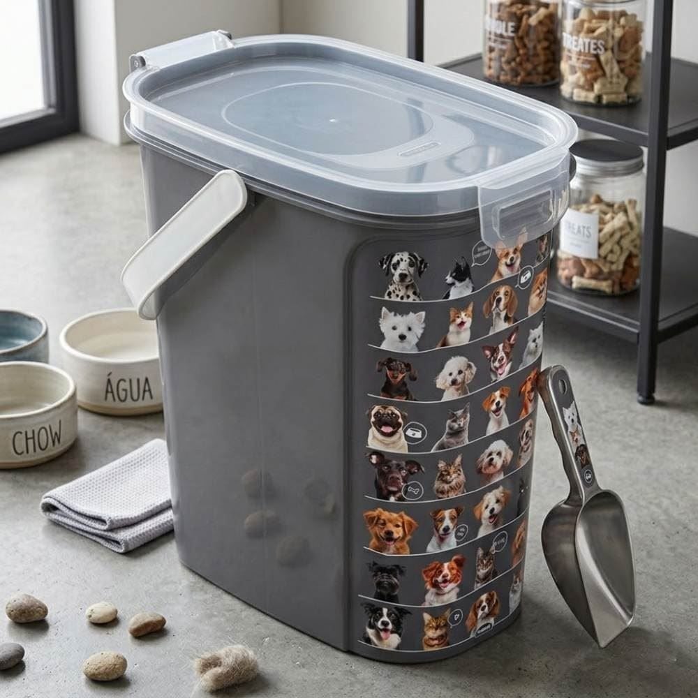 Porta Ração com Tampa Hermética 8,50 L Plasutil