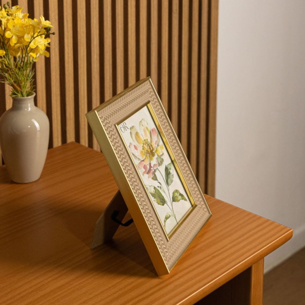 Porta Retrato Mdf Texturizado 10X15cm Lyor - BEGE