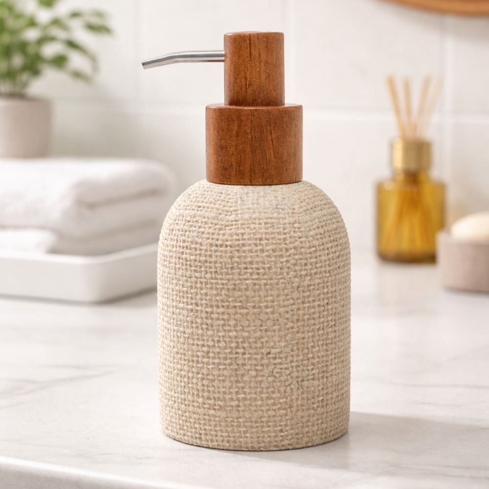 Porta Sabonete Líquido Linen 250Ml Wolff - BEGE