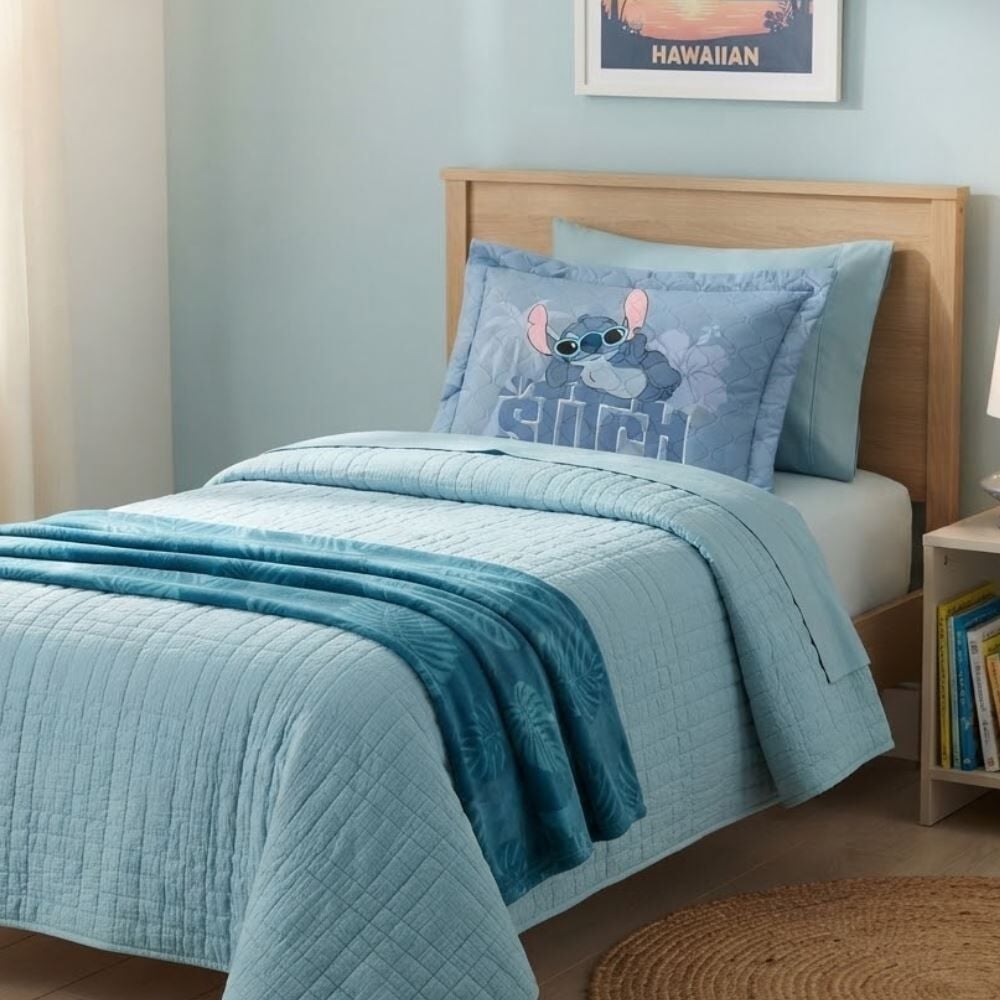 Porta Travesseiro Infantil Estampado Disney Hedrons - Stitch Ice Cream