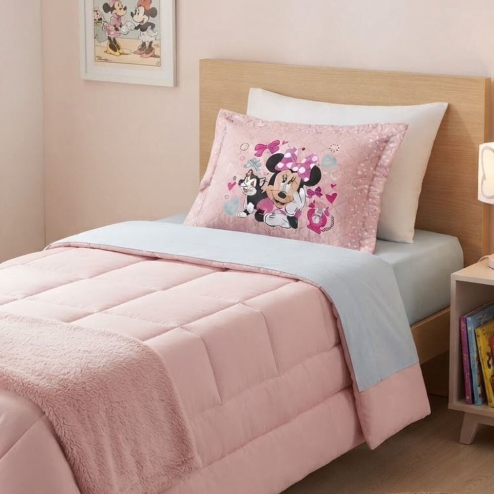 Porta Travesseiro Infantil Estampado Disney Hedrons - Minnie Alegre
