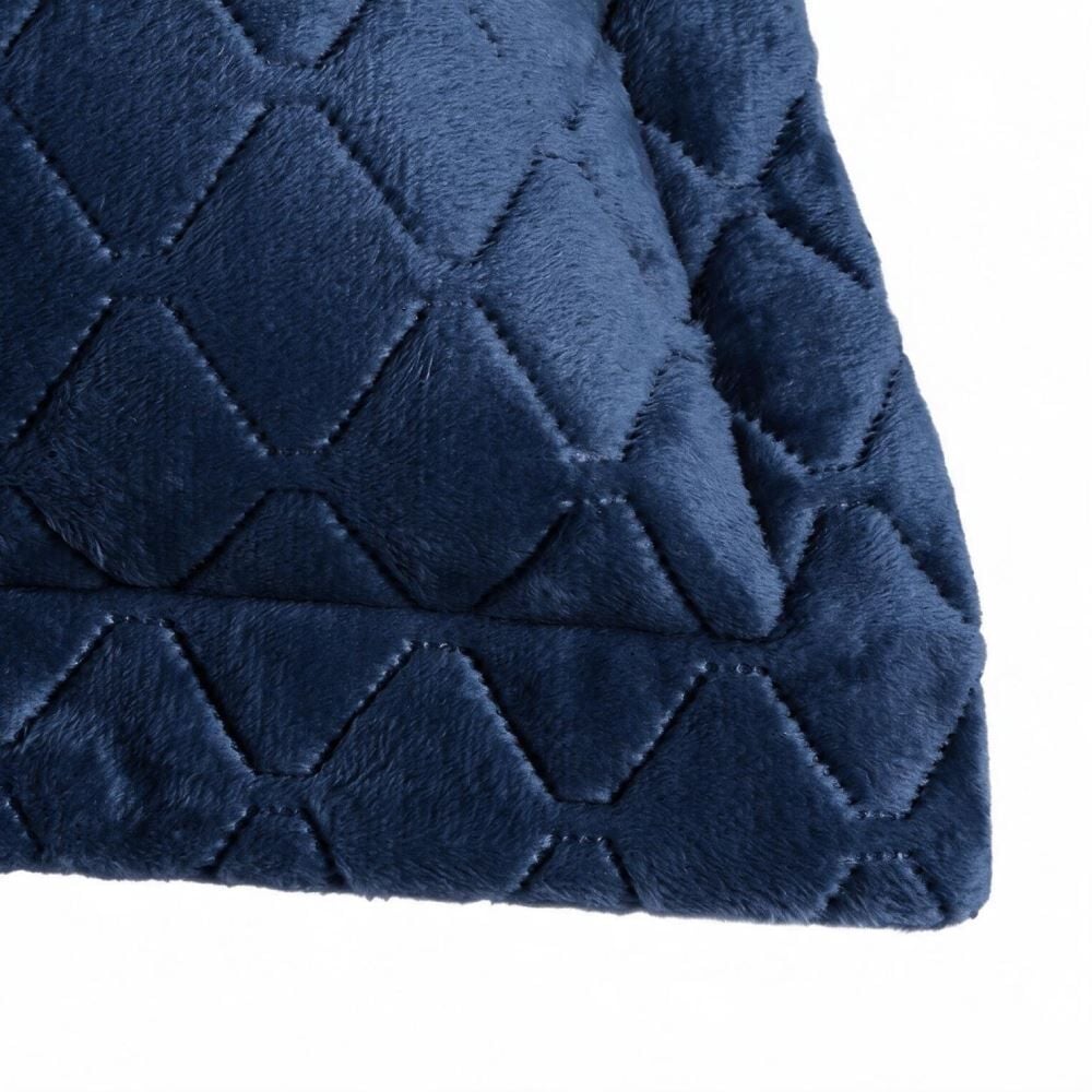 Porta Travesseiro Plush Provence Havan Casa - Azul Mariner