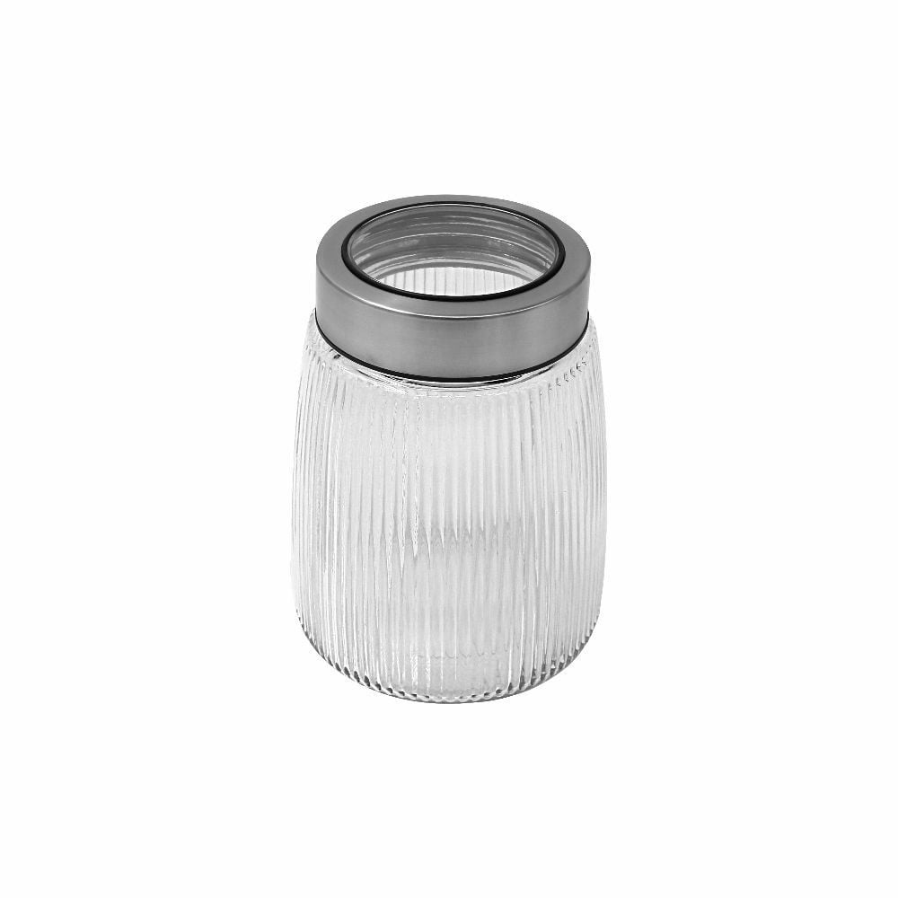 Pote Canelado Com Tampa De Metal Havan Casa 1,3 Litros - Transparente