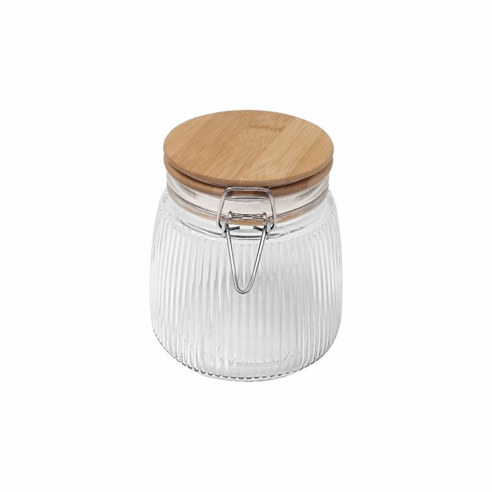 Pote Canelado Com Tampa Havan Casa 800 Ml - Transparente