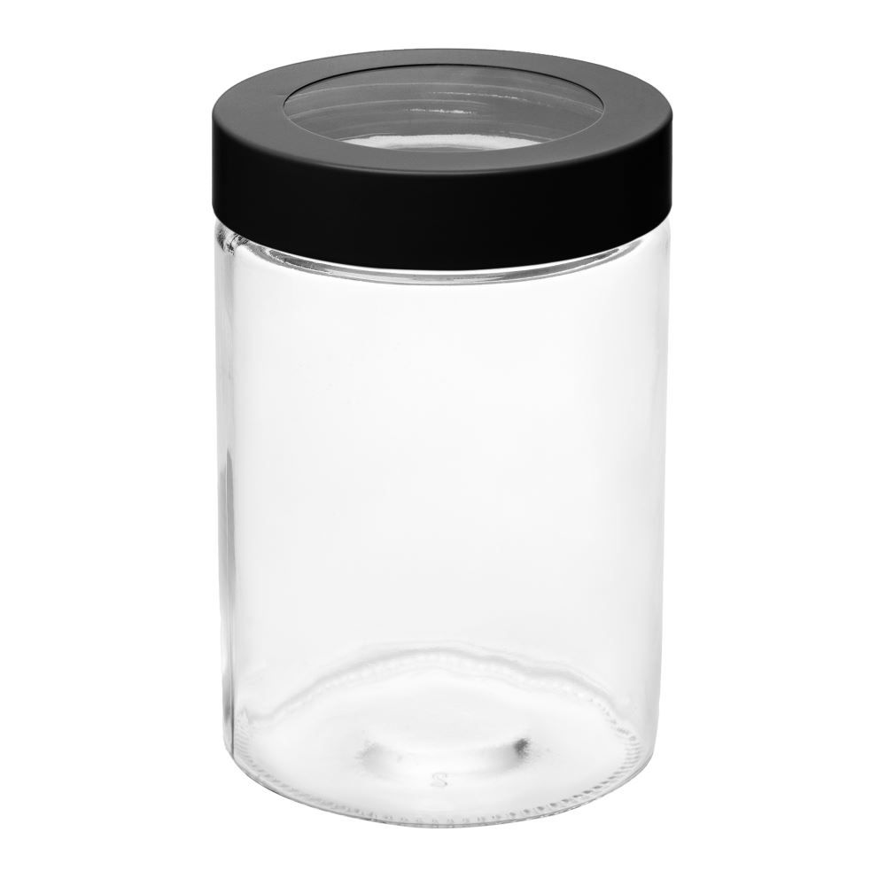 Pote com Tampa Visor 1,2 Litros Lyor - Preto