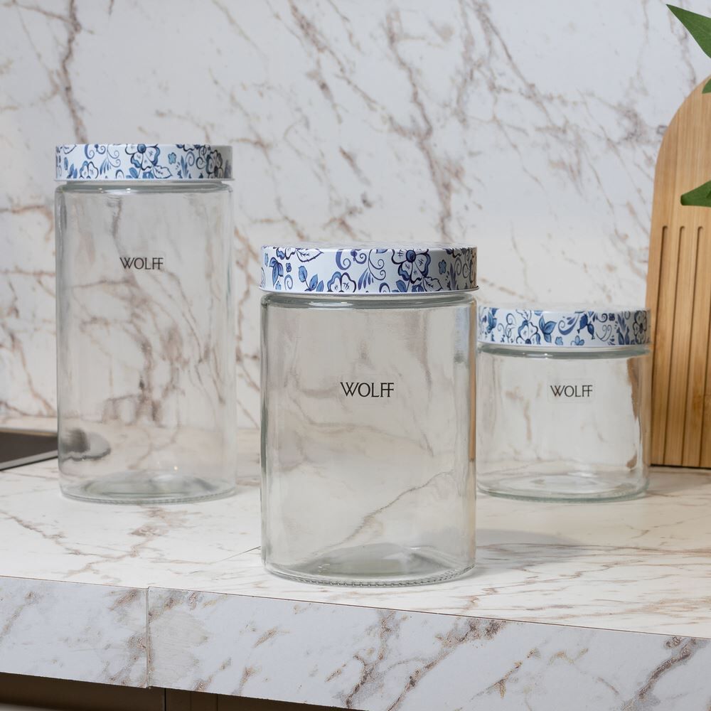 Pote de Vidro Celeste 1,2L Wolff