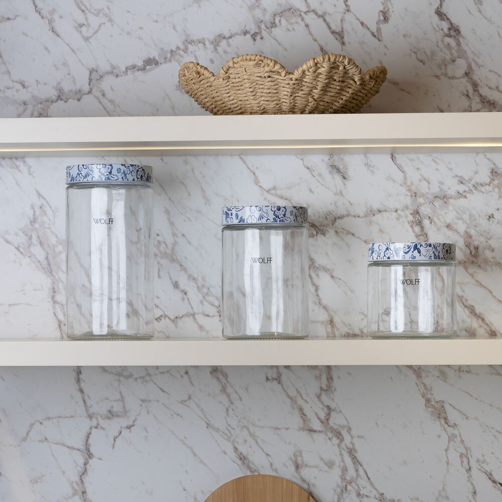 Pote de Vidro Celeste 1,2L Wolff