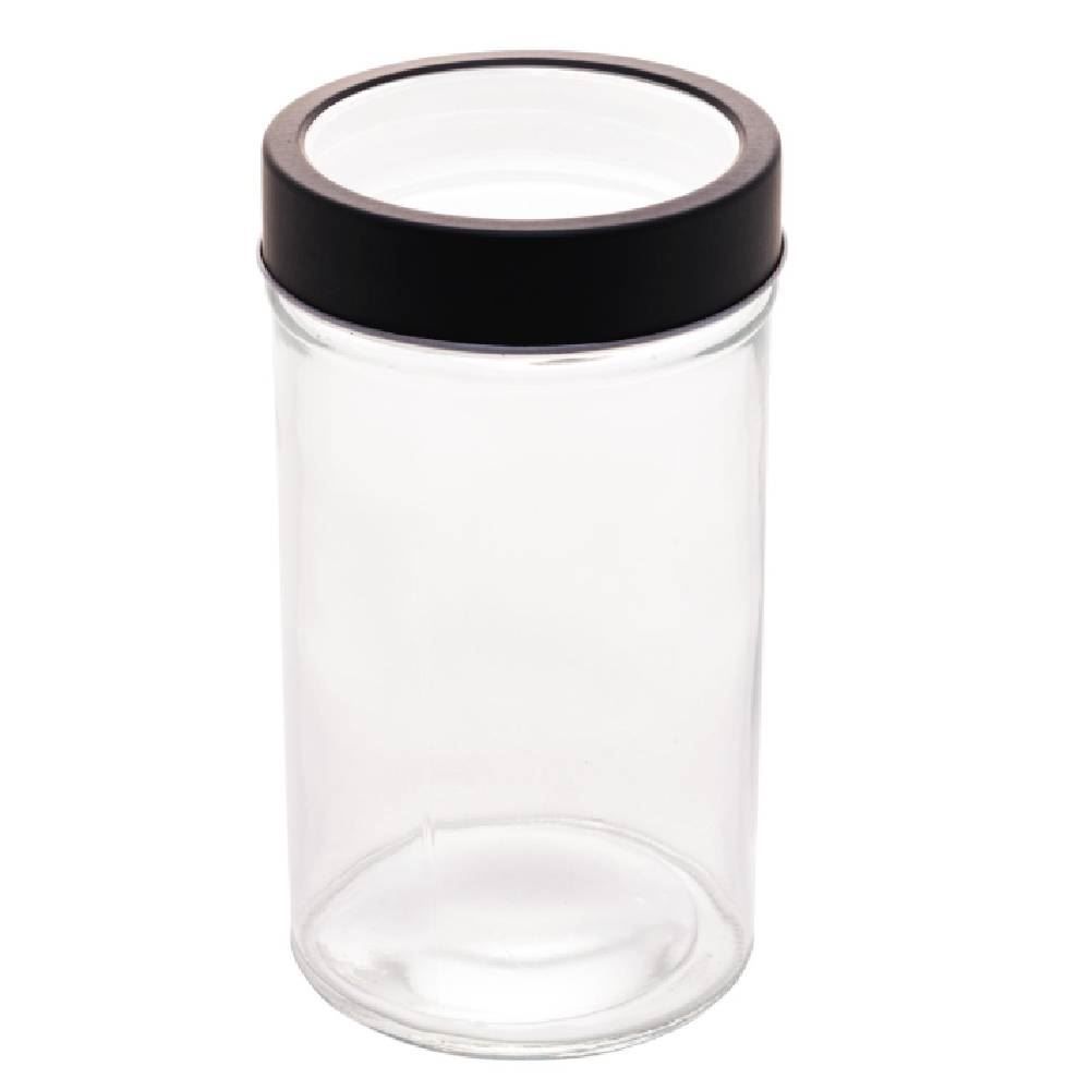 Pote De Vidro Com Tampa Acrílico Lyor 500Ml - Preto