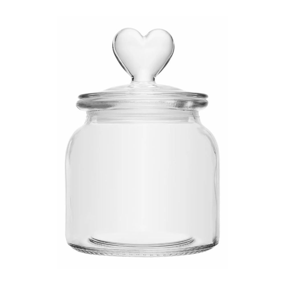 Pote de Vidro com de Tampa Coração 690Ml Lyor - Transparente