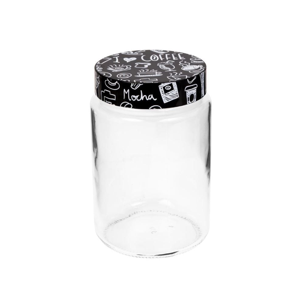 Pote De Vidro Com Tampa Decorada Havan Casa 1,5 Litros - Transparente