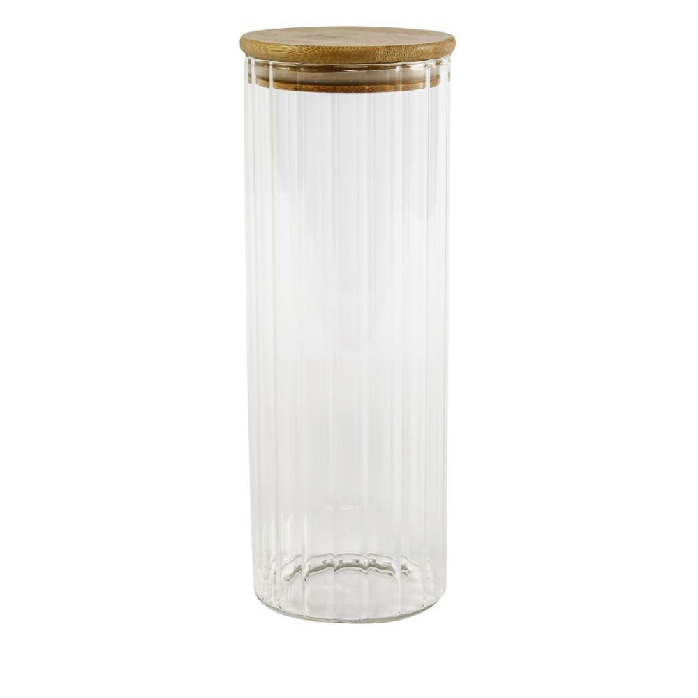 Pote De Vidro Com Tampa Em Bambu Gourmet Wolff - 1,1 Litros