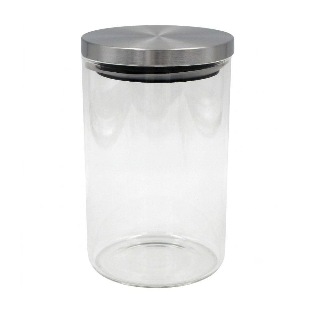 Pote de Vidro com Tampa Inox 1 Litro Inga Import - Transparente