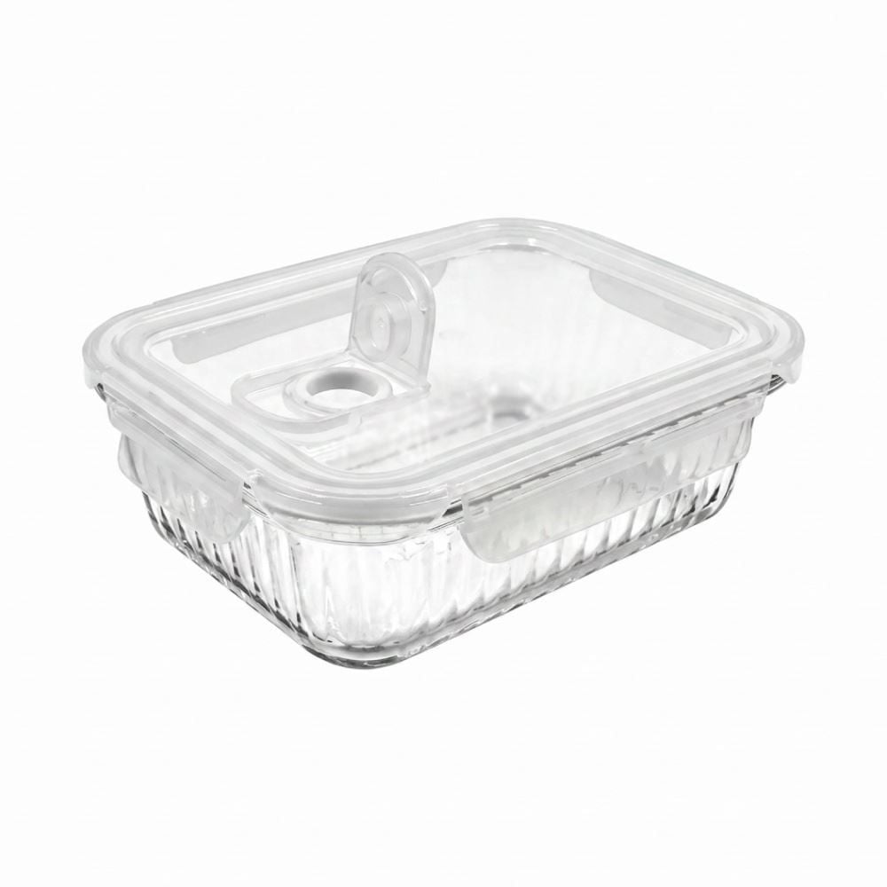 Pote de Vidro Hermético Canelado Havan Casa 1,4 Litros - Transparente