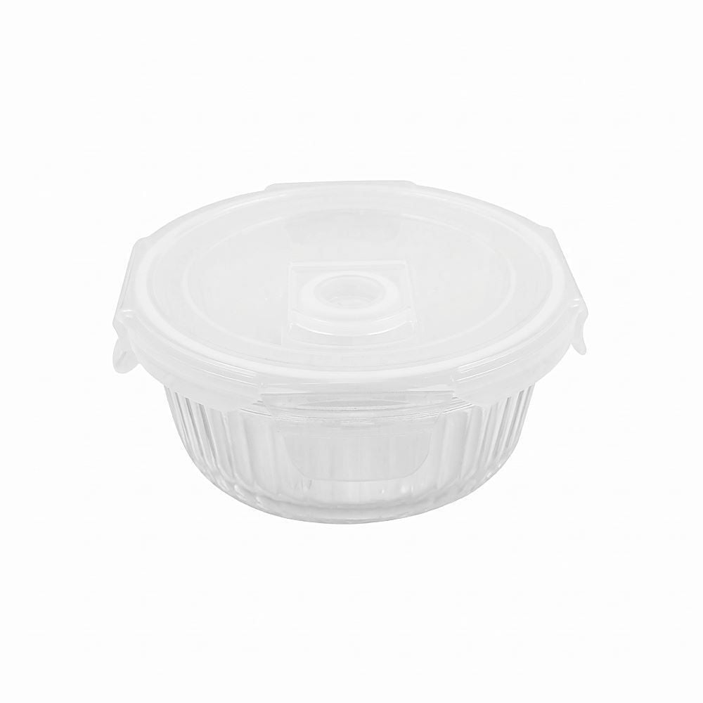 Pote de Vidro Hermético Redondo Canelado Havan Casa 620Ml - Transparente
