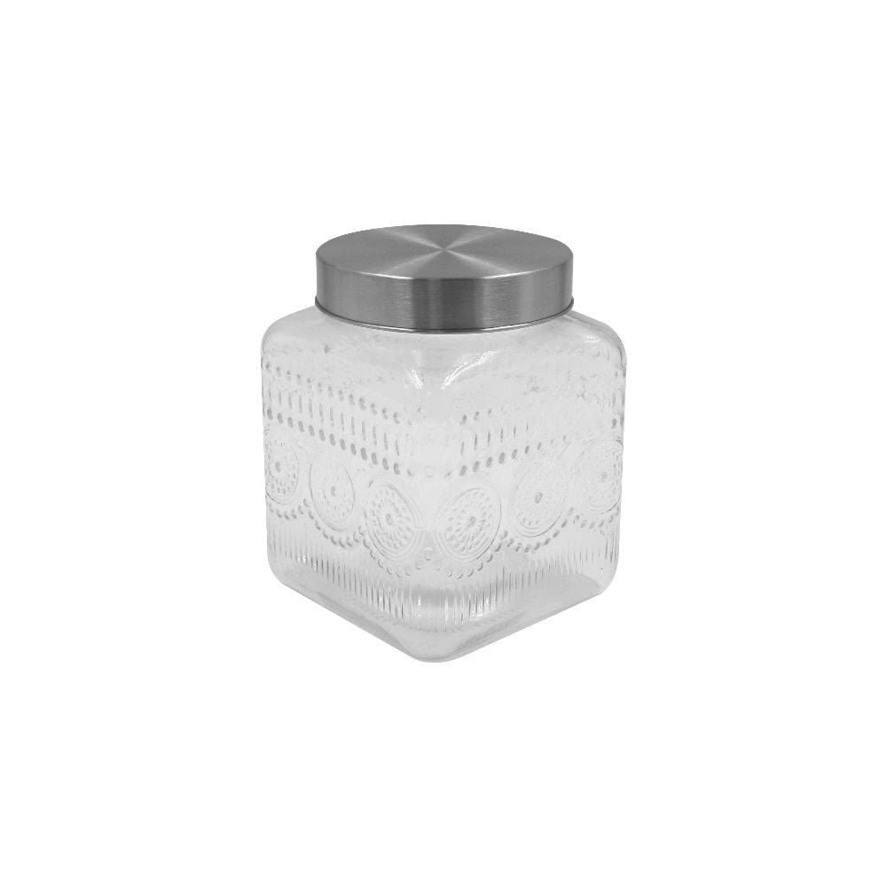 Pote De Vidro Quadrado Com Tampa Inox 1,3 Litros - Havan Casa