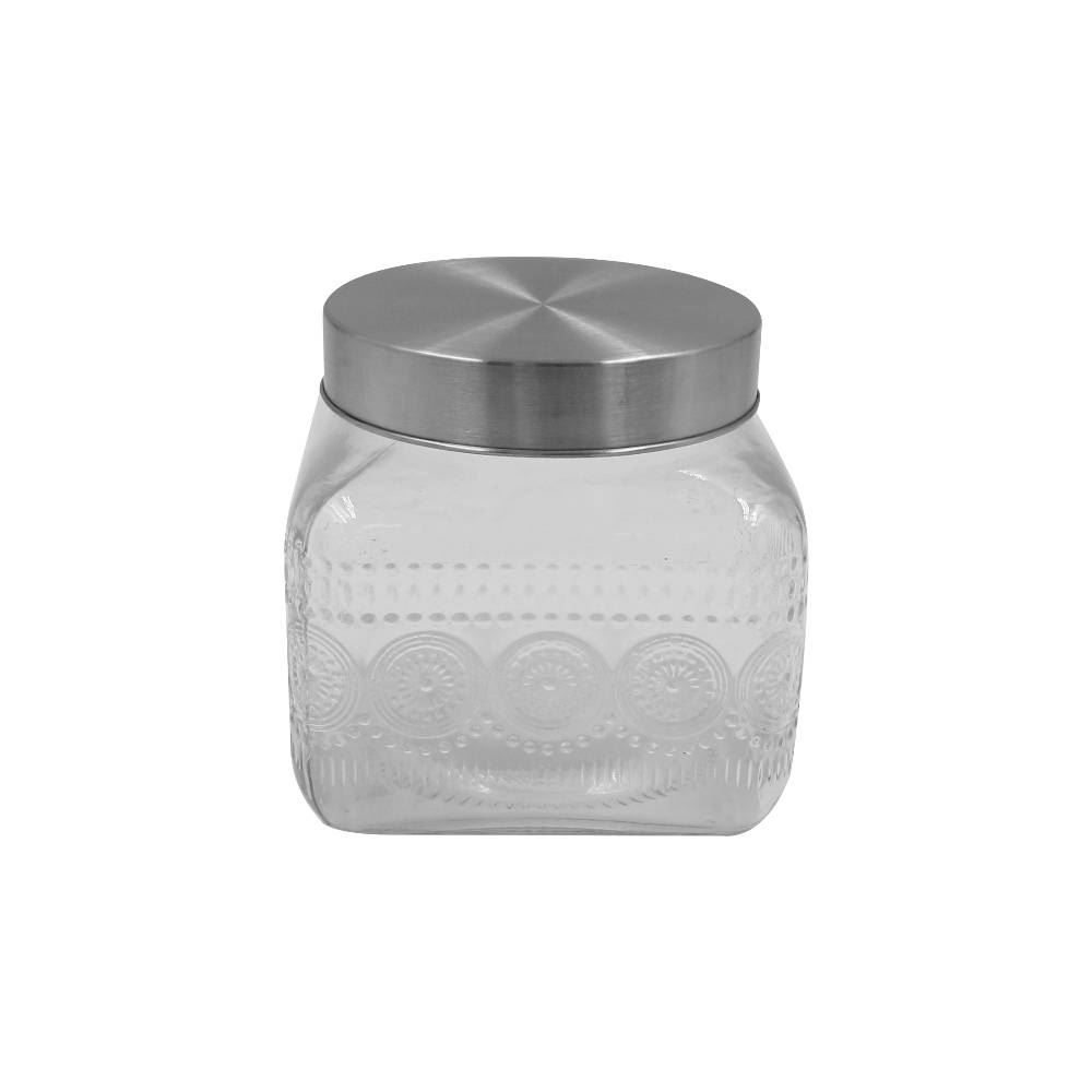 Pote De Vidro Quadrado Com Tampa Inox 1,9 Litros - Havan Casa