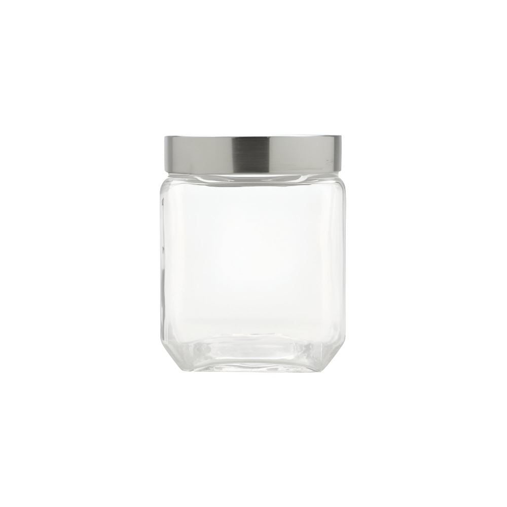 Pote De Vidro Quadrado Wolff 1,2 Litros - Transparente