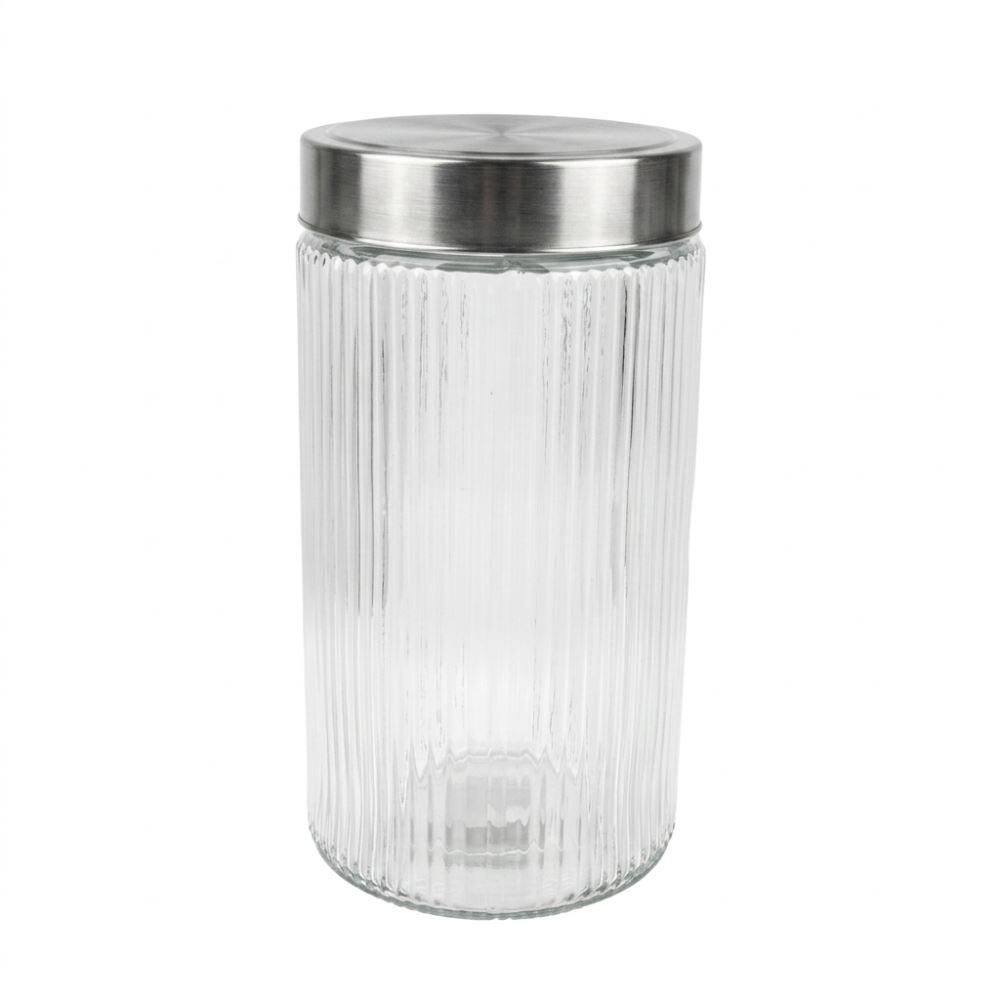 Pote de Vidro Sleek com Tampa Inox 1,8L Mimo Style