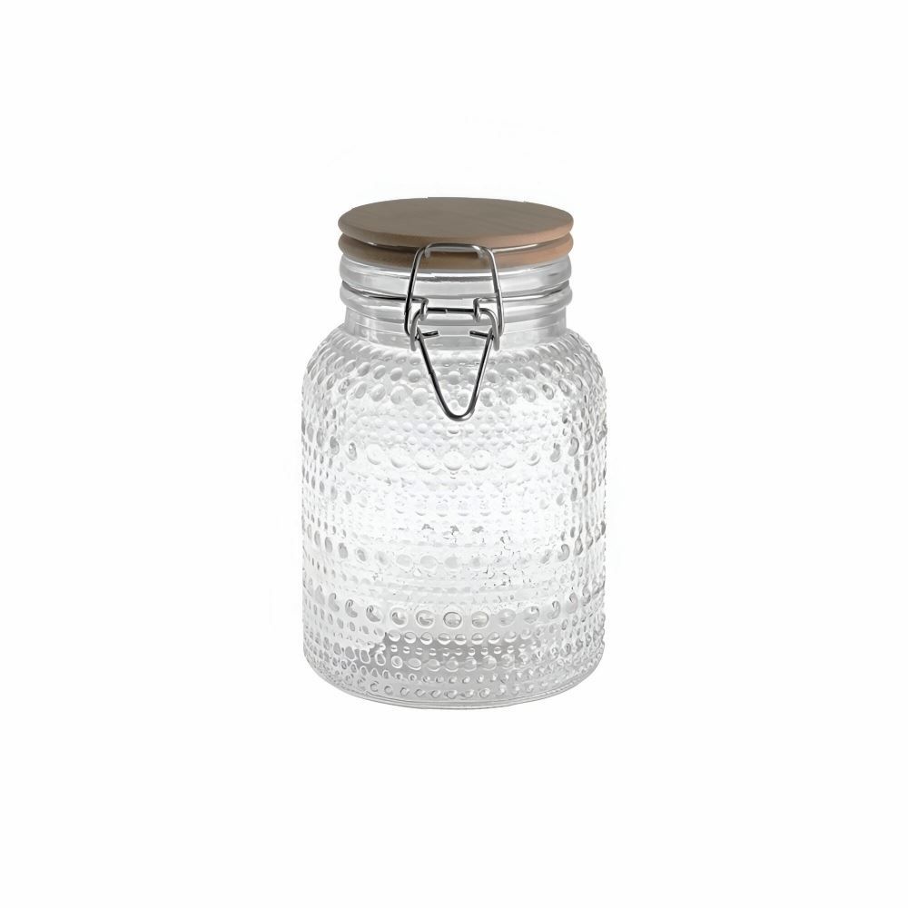 Pote Hermético Com Tampa De Bambu Havan Casa 900 Ml - Texturizado