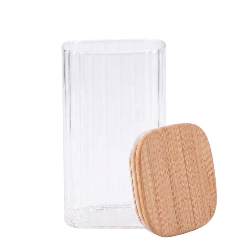 Pote Hermético Quadrado com Tampa Havan Casa 1,3 Litros - Bambu