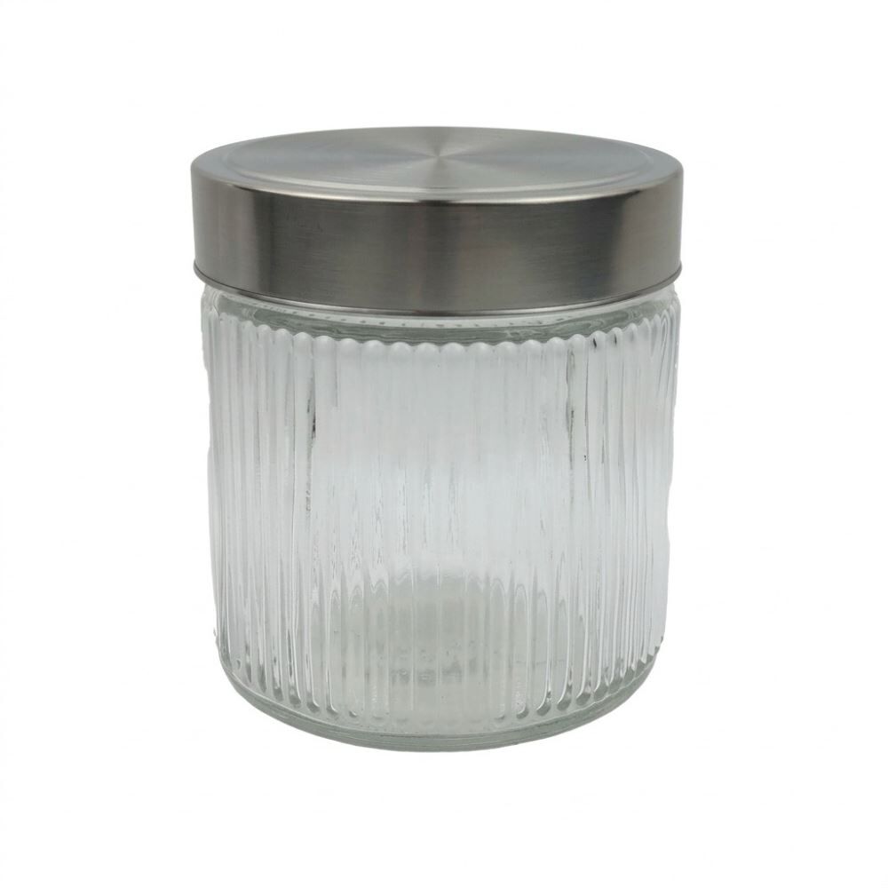 Pote Vidro Sleek Tampa Inox 940Ml Mimo Style