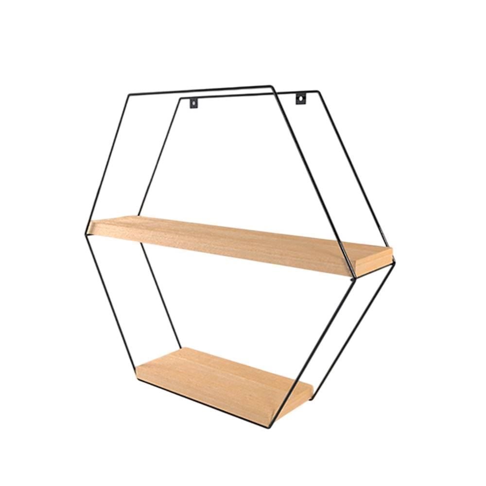 Prateleira Hexagonal Estilo 45X40 Cm Dicarlo - Pinus
