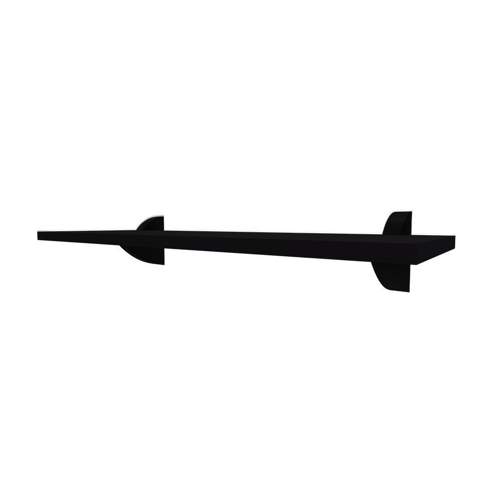 Prateleira Reta Com Suporte Clip 20X60cm Multivisão - Preto