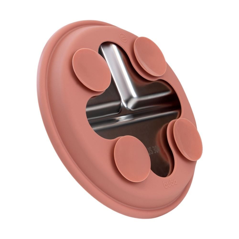 Pratinho em Aço Inoxidavel e Silicone Buba - ROSA