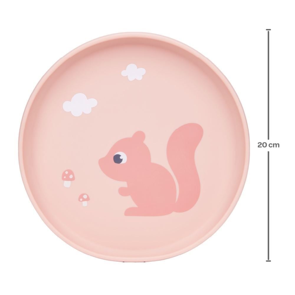 Pratinho em Silicone com Ventosa Cloudy Buba - Rosa Claro