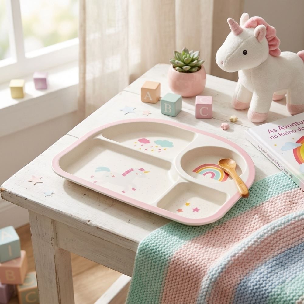 Prato com Divisórias Magic Buba - UNICORNIO