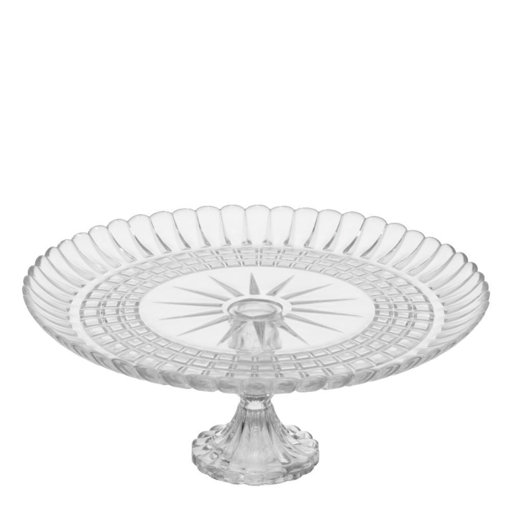 Prato de Bolo com Pé e Tampa Valência 30 cm Havan Casa - Vidro