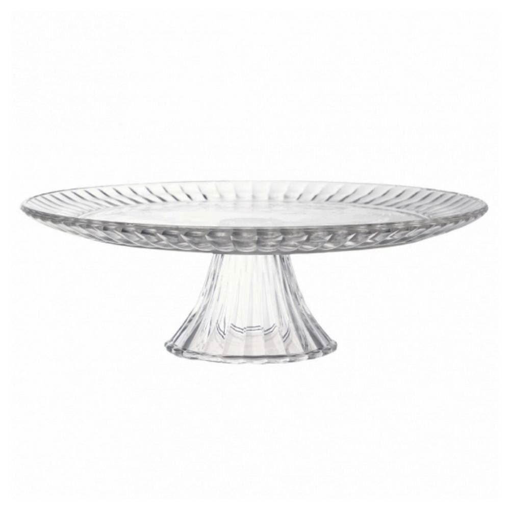 Prato de Bolo com Pé Lines 31Cm Allmix - Vidro