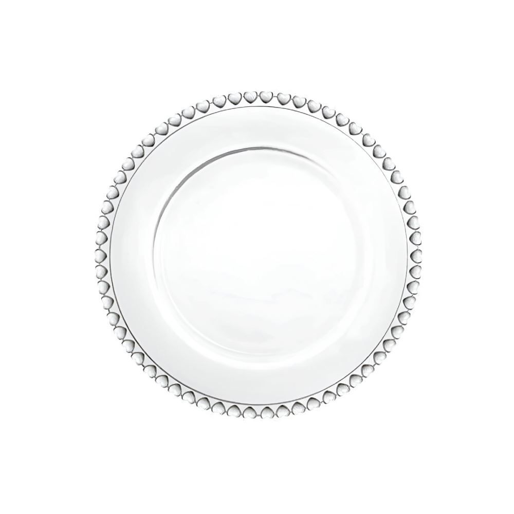 Prato De Sobremesa Lyor Borda Coração 20Cm - Cristal