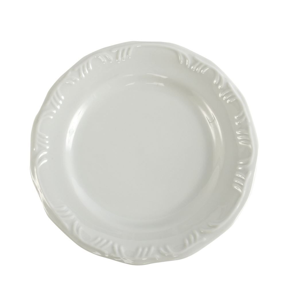 Prato De Sobremesa De Porcelana Pomerode Schmidt 19 Cm - Branco