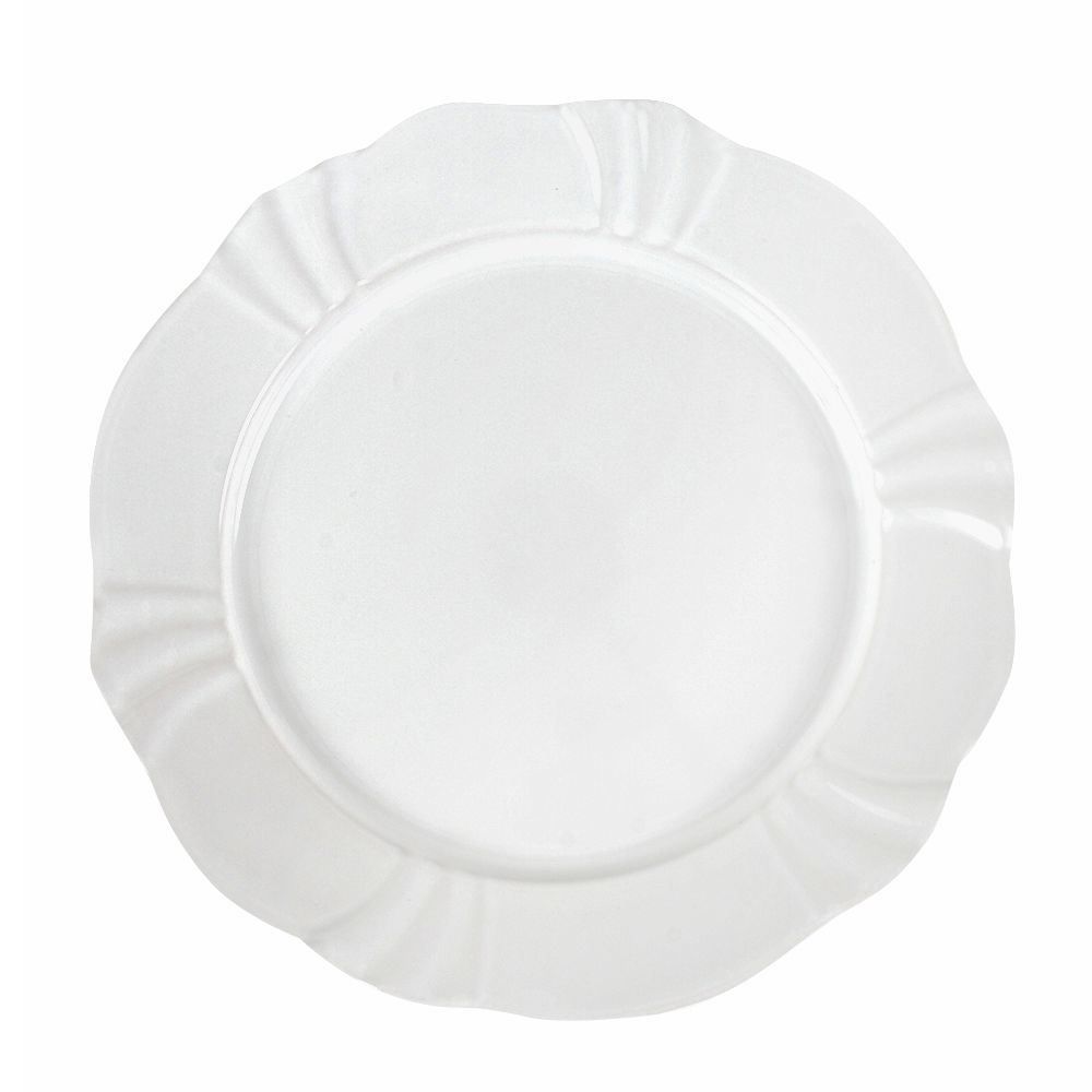 Prato De Sobremesa Soleil White Oxford 23Cm - Porcelana Branca