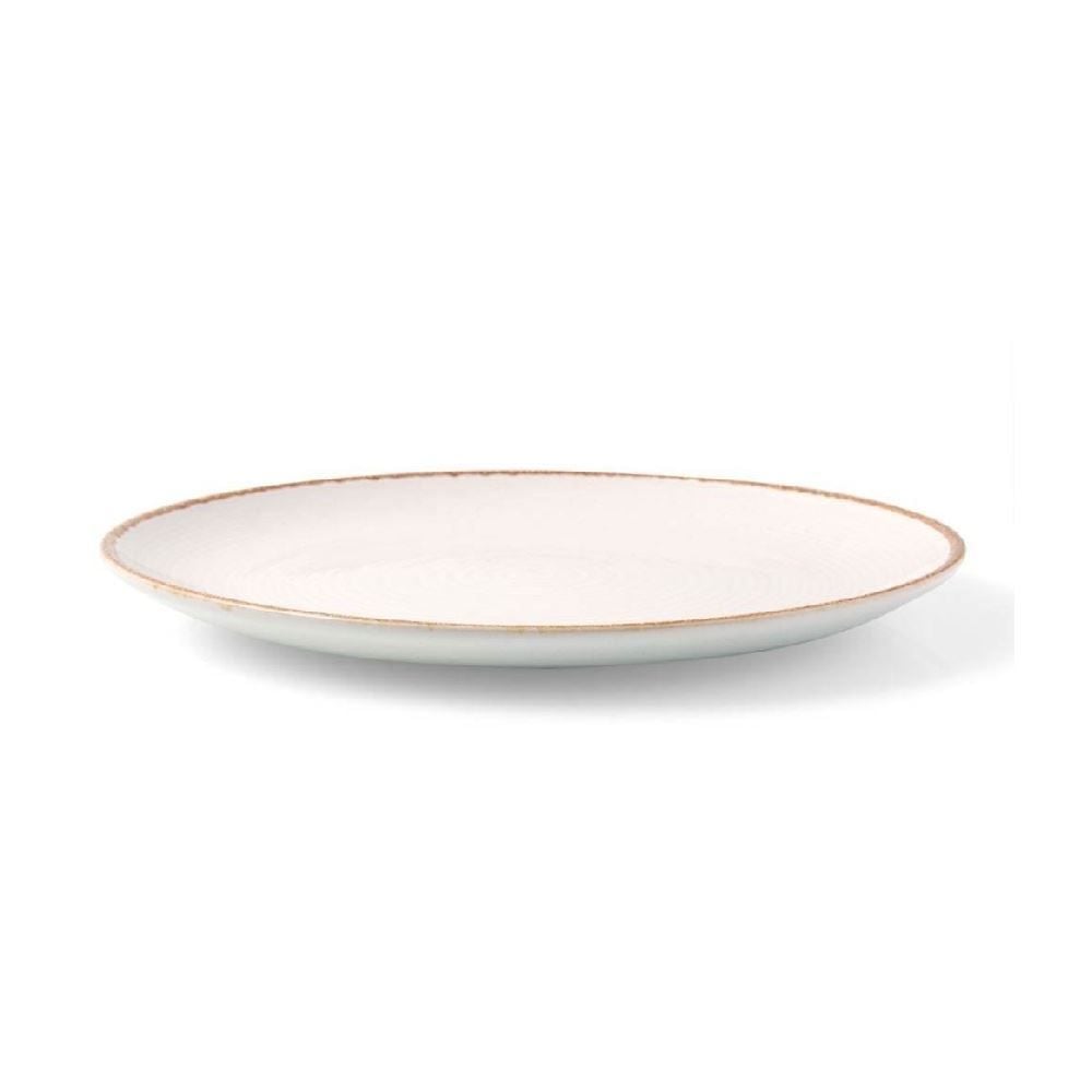 Prato Raso Cerâmica Naturalle Havan Casa 27Cm - Bege Brilhoso