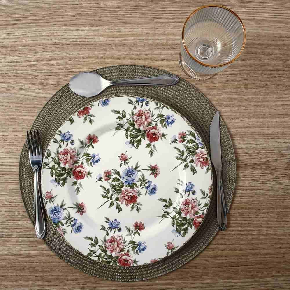 Prato Raso Cerâmica Romântica 2 Havan Casa By Alleanza - 28,5 cm